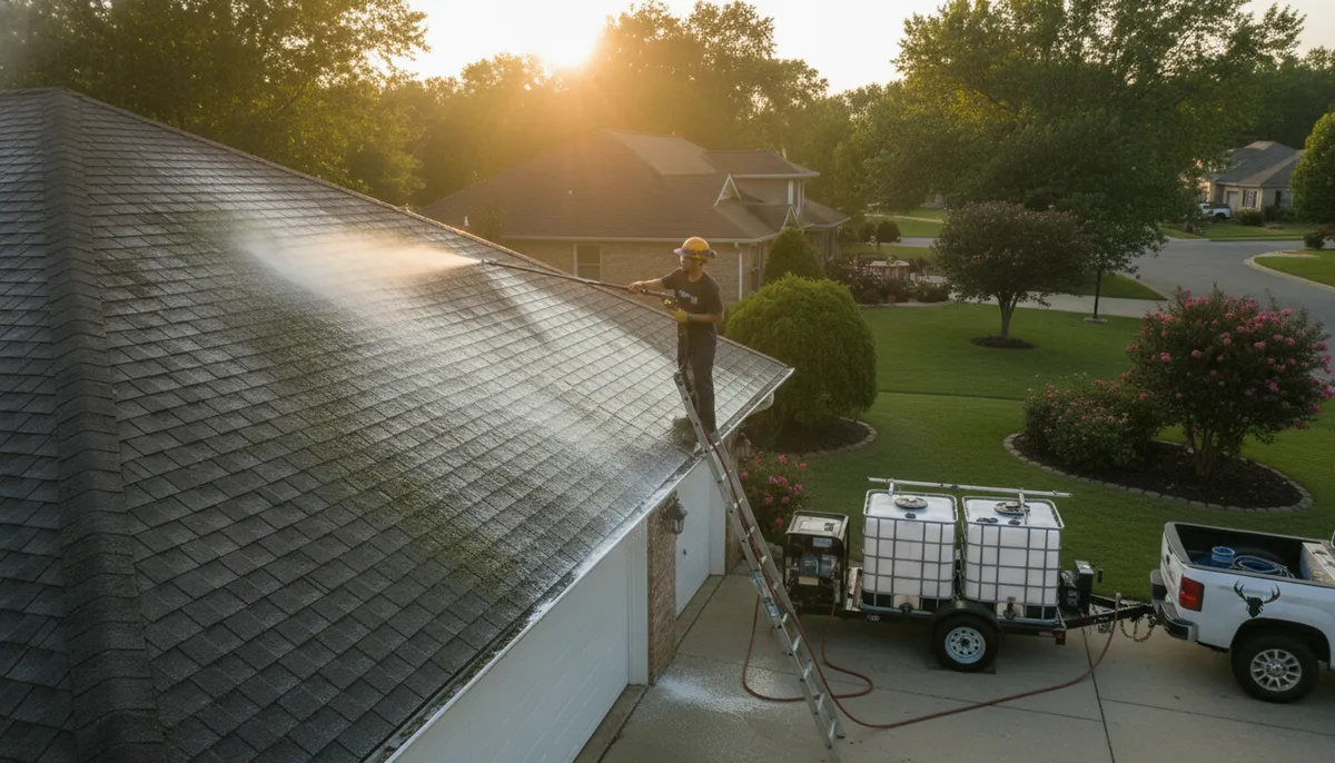 soft wash roof cleaning