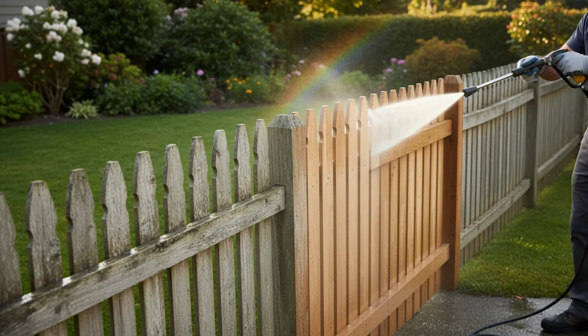 pressure wash fence