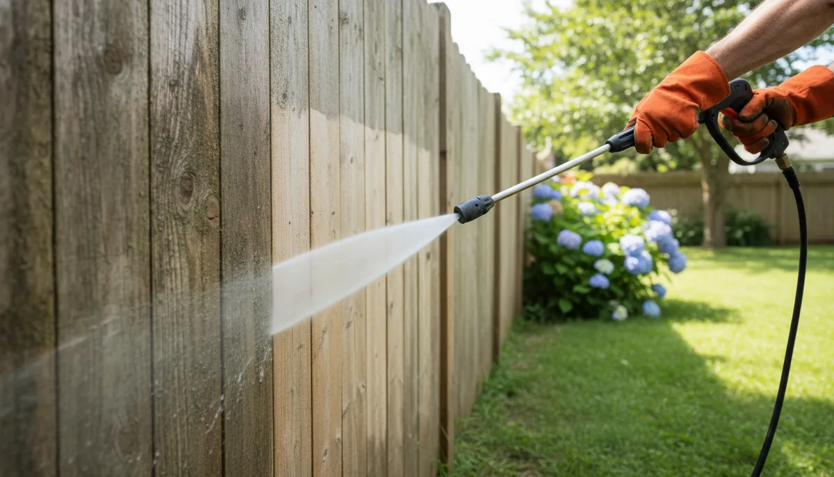 pressure wash fence
