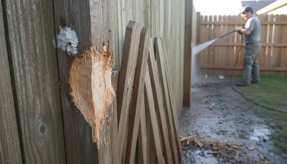 pressure wash fence