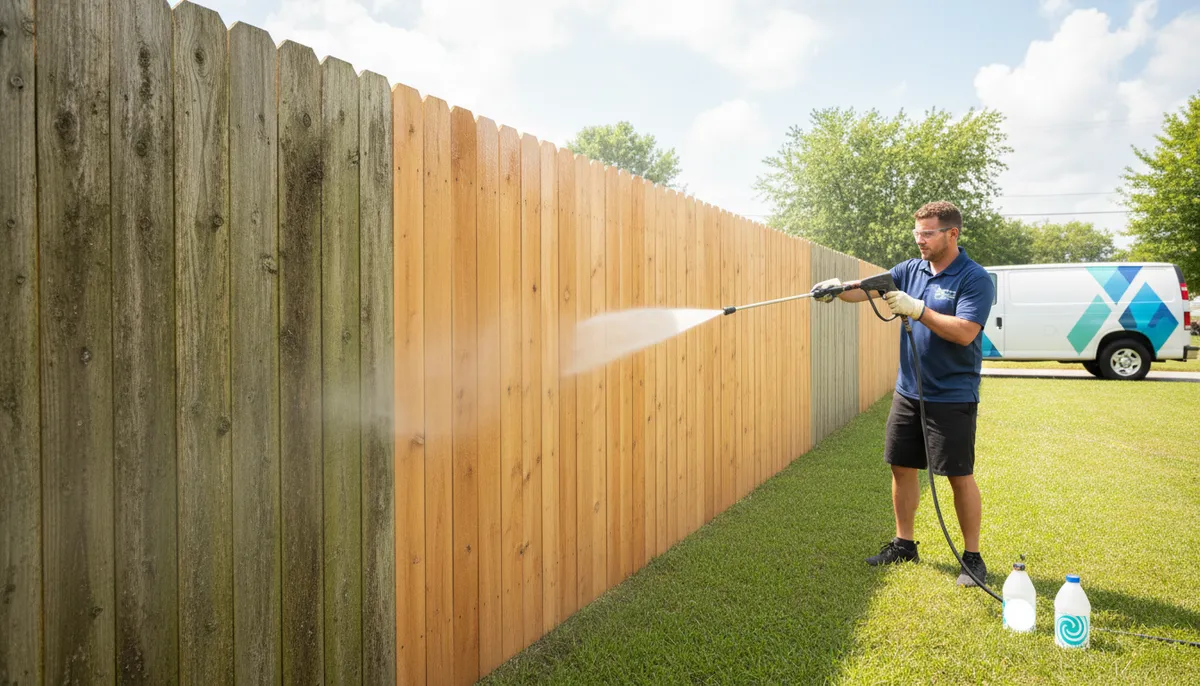 pressure wash fence