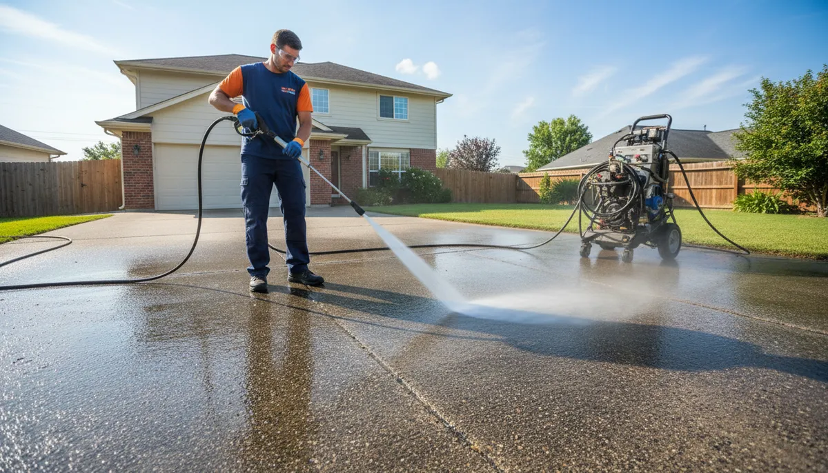 pressure washing job