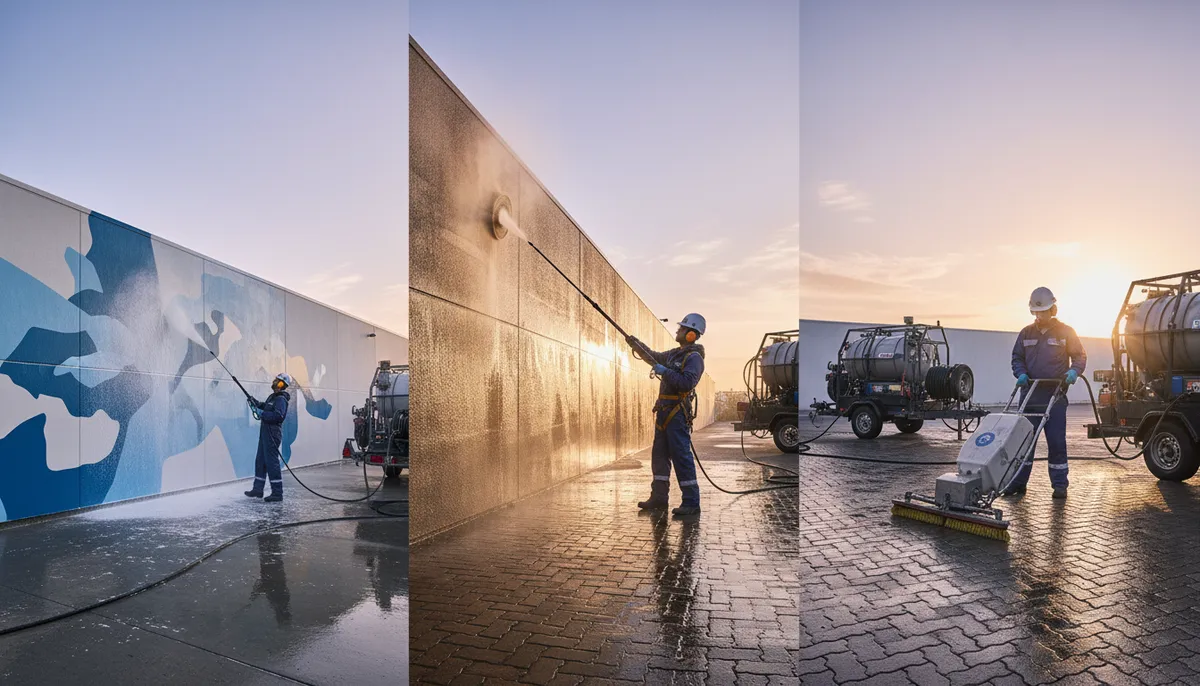 pressure washing job