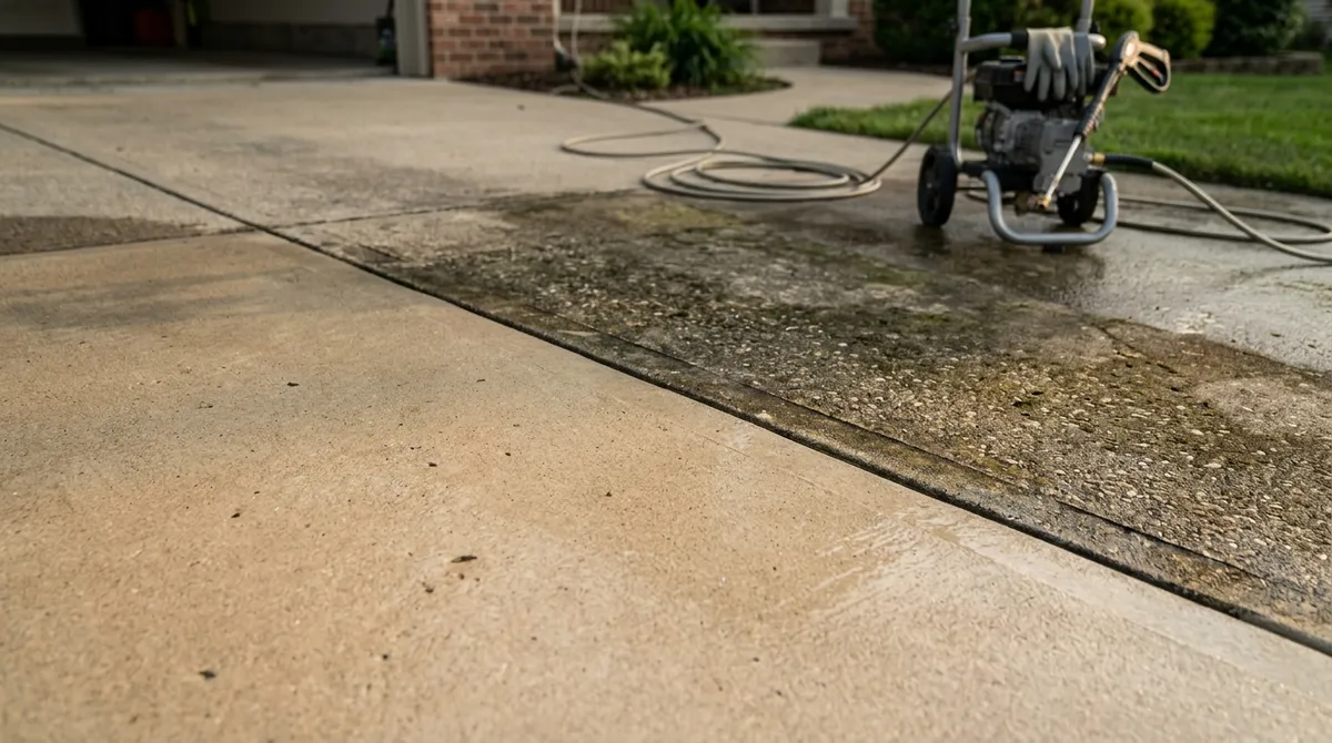 how to clean driveway with pressure washer