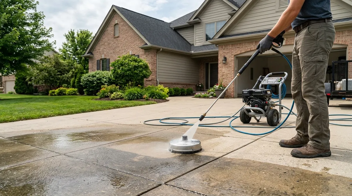 pressure cleaning driveway