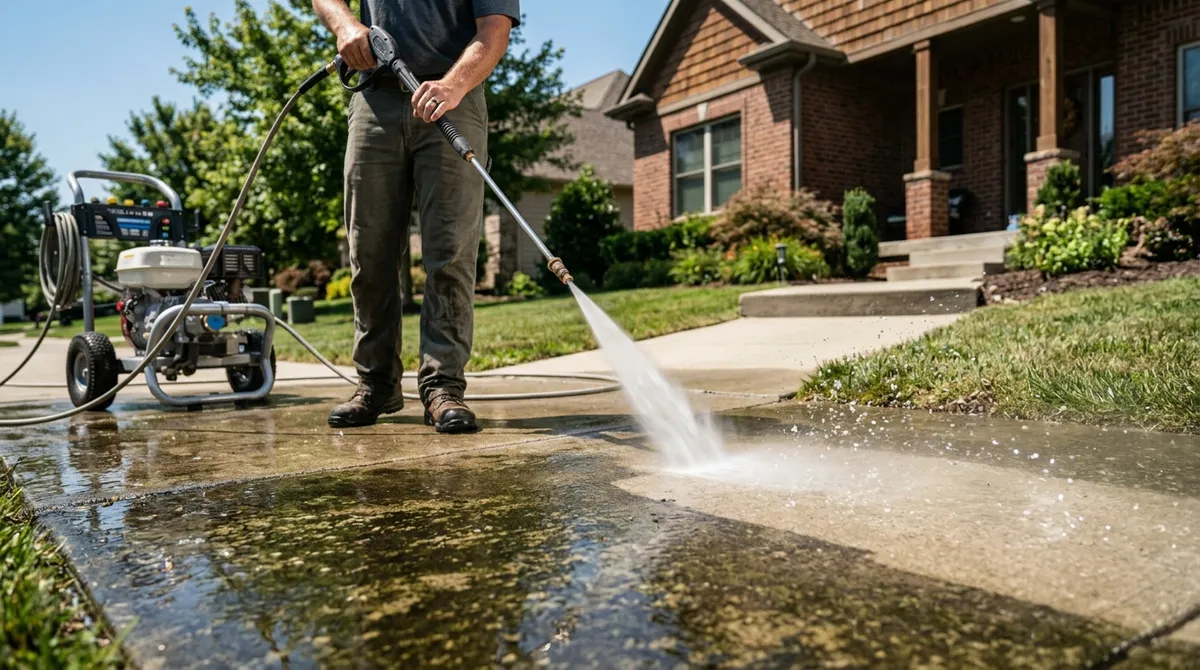 power wash sidewalk