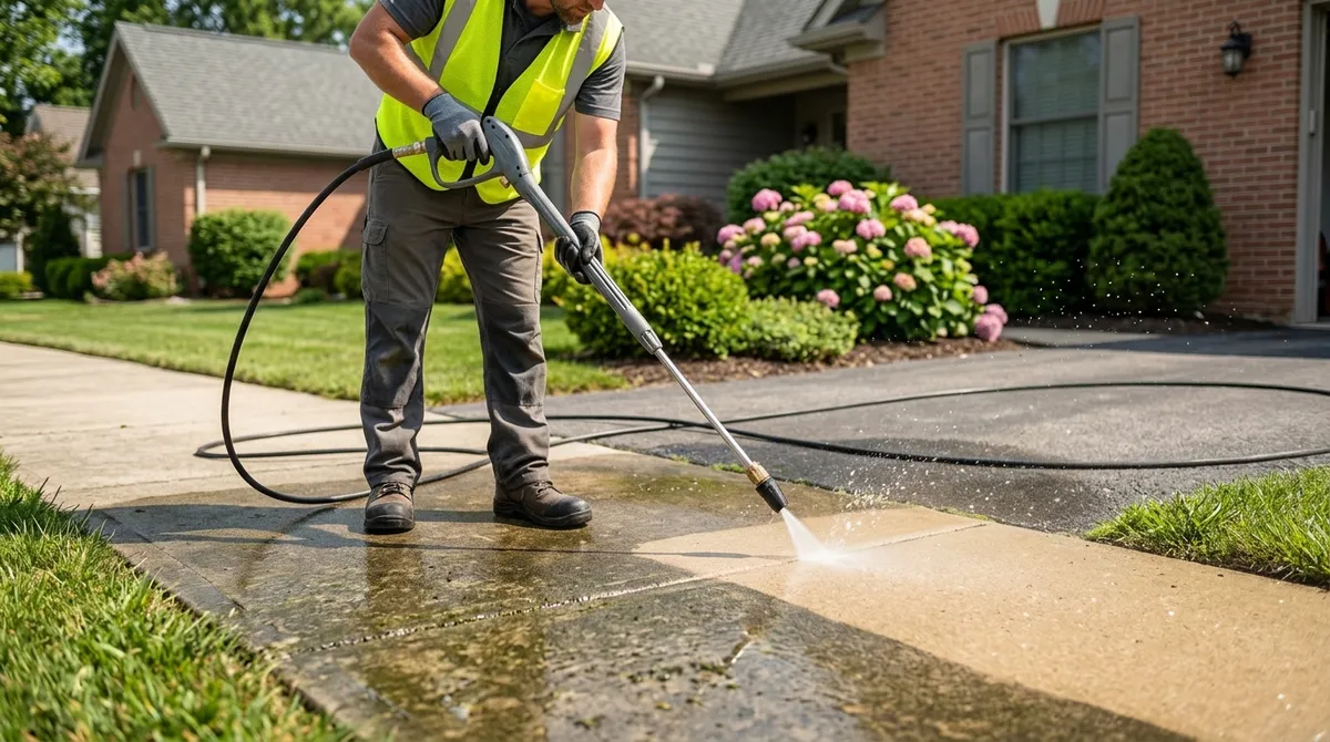 power wash sidewalk
