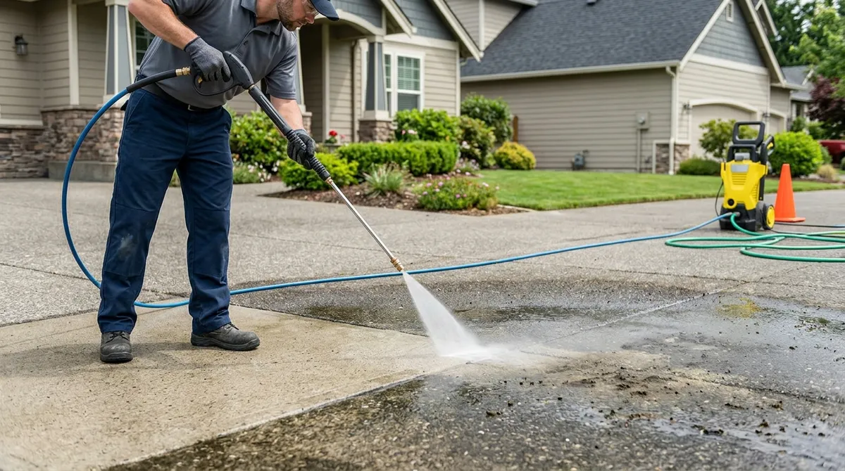 power washing concrete