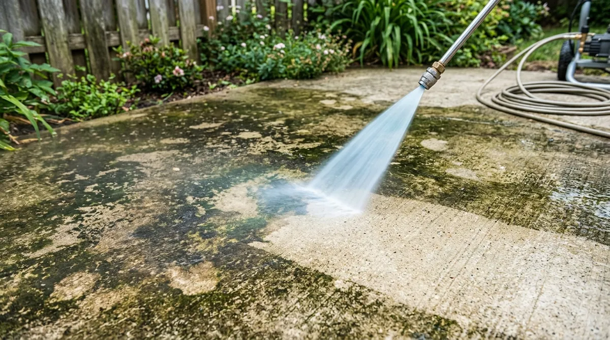 power wash concrete patio