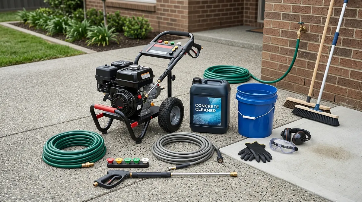 pressure wash concrete patio