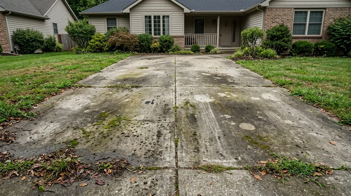 power wash cement driveway