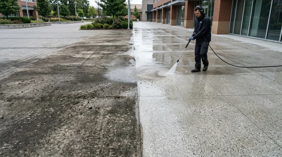 power washing pavement