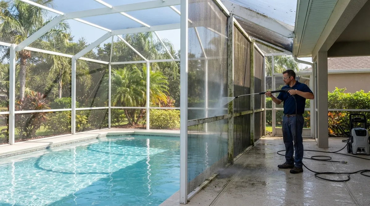 pool cage cleaning Apollo Beach FL