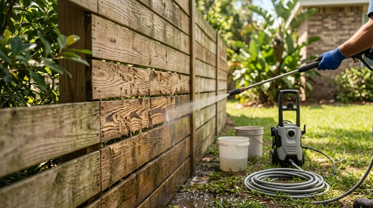 wood fence cleaning Brandon FL