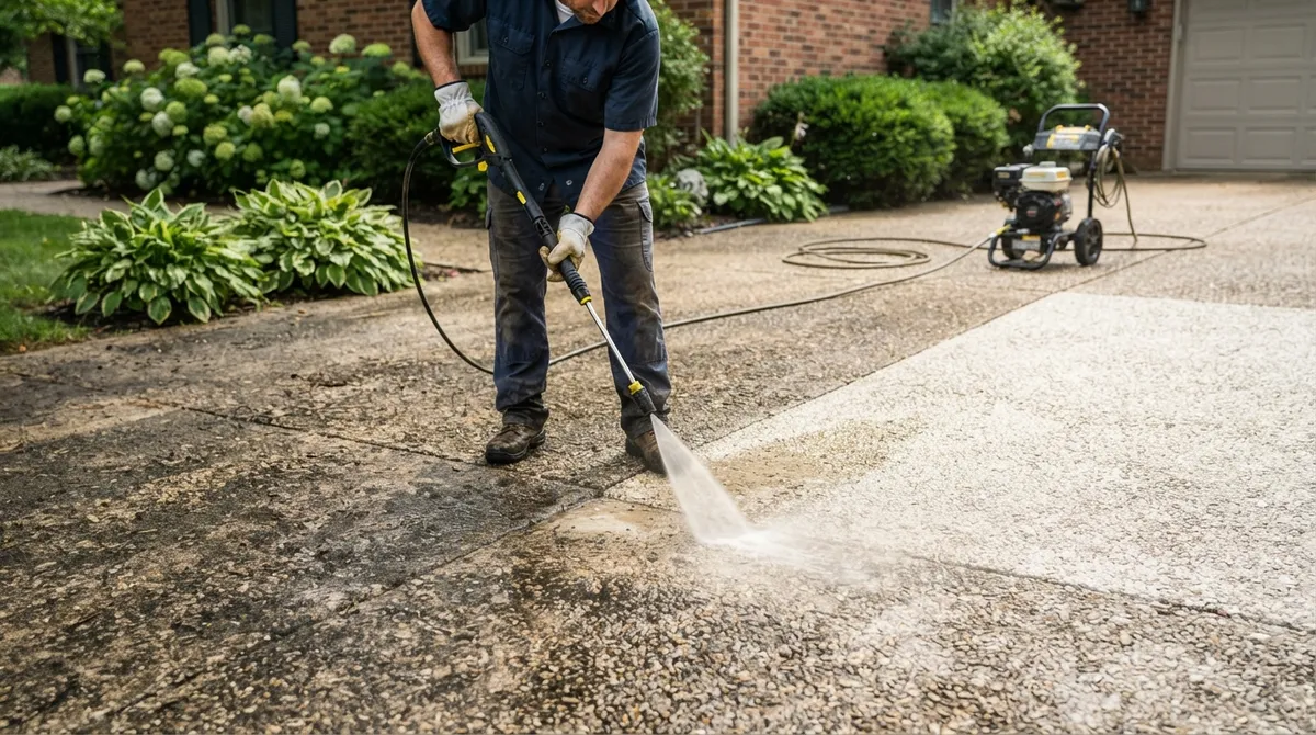 best way to pressure wash a driveway
